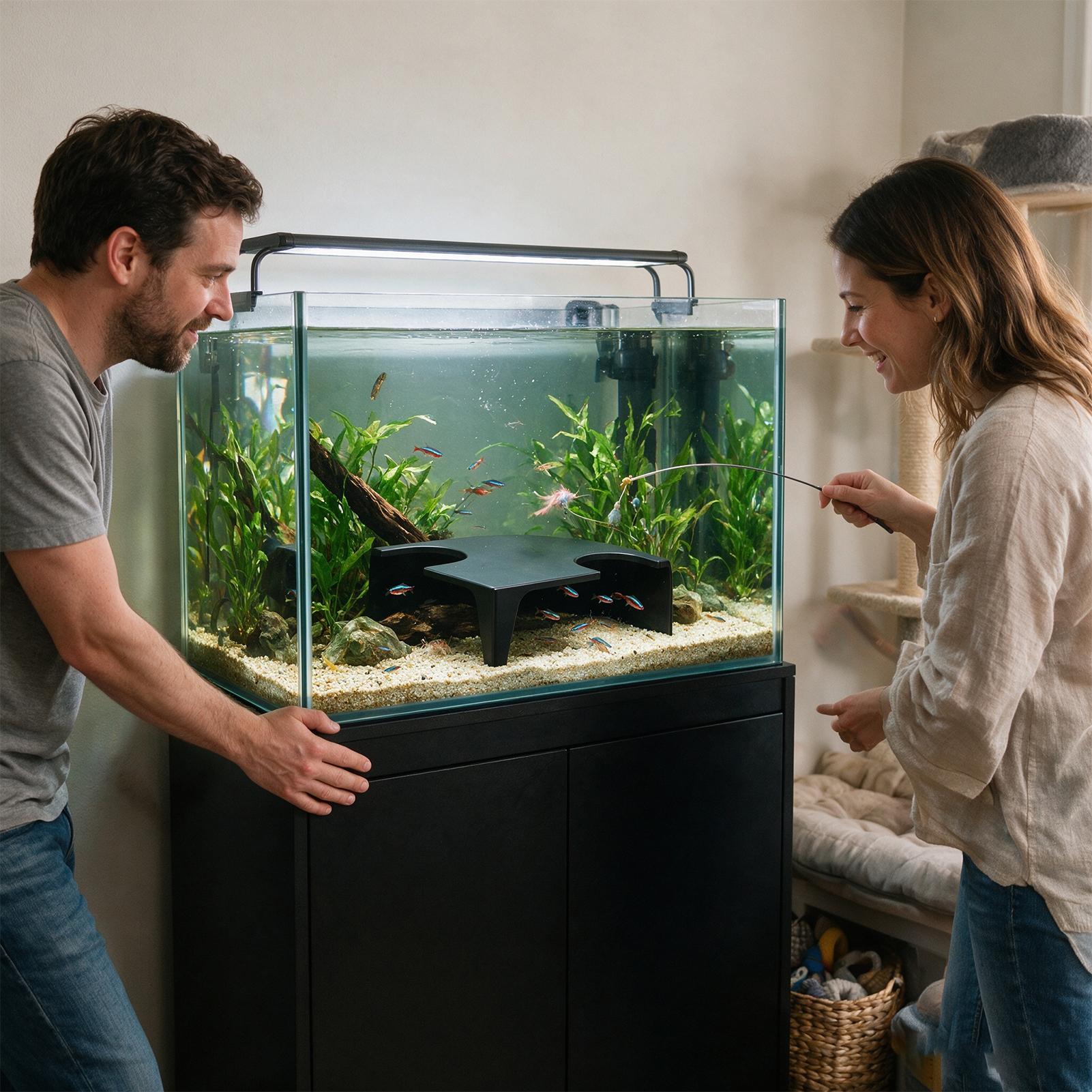 Non Planted Aquarium Fish - Túnel de Esquina para Acuario, Pequeño,