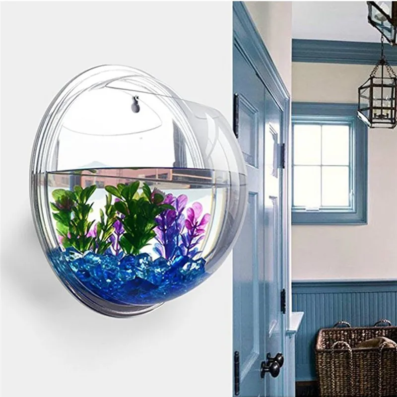 Aquarium Plant Ornament - Acuario de pared colgante de acrílico