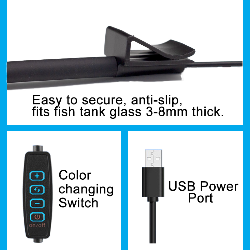 Lámpara LED USB para acuario,  - Aquarium Plant Ornament reseña y precio