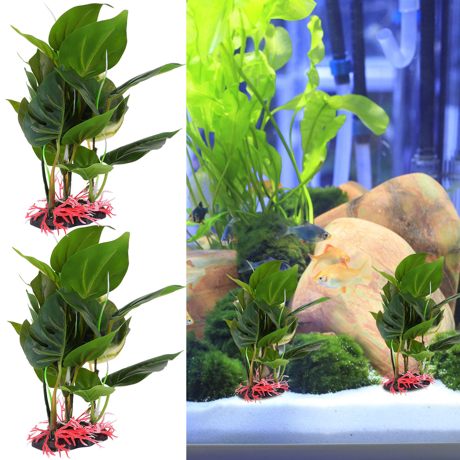 Planta Artificial Realista par - Non Planted Aquarium Fish reseña y precio